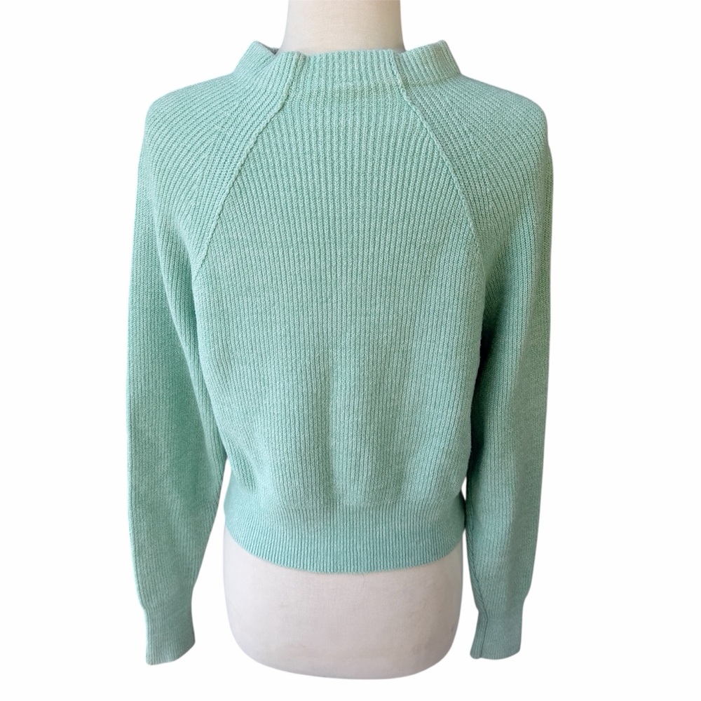 Free People Too Good Ribbed Pullover Sweater Opaline green Sz XS